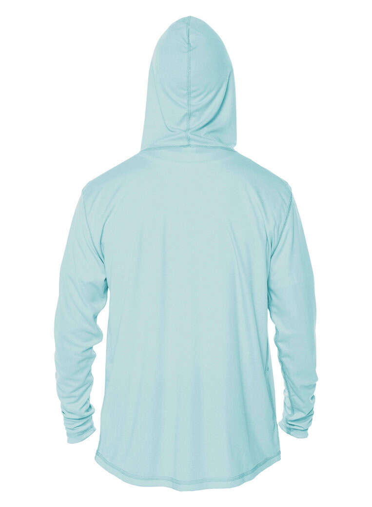 Hooded light blue sweatshirt promoting hope and future vision.