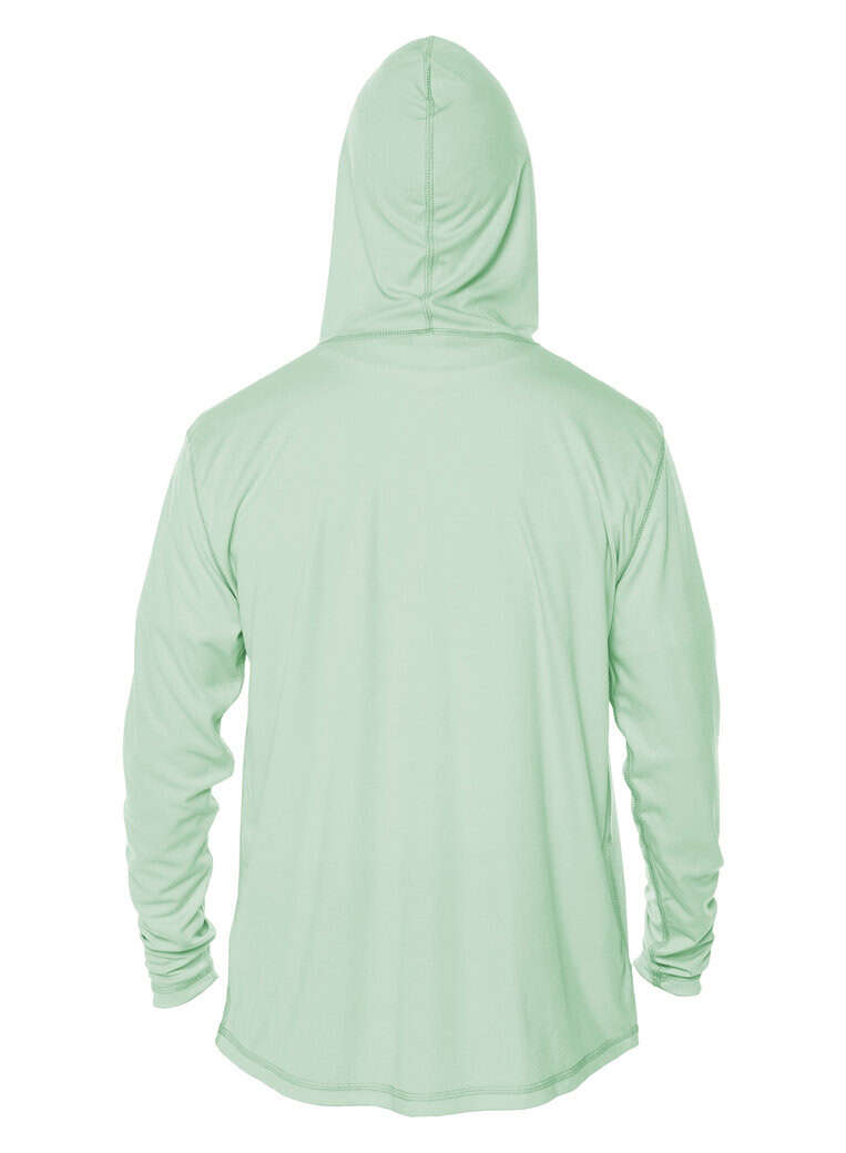 Hooded green shirt with "Eyes To The Horizon" text.