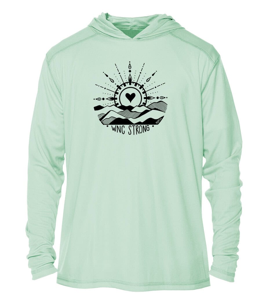 UPF 50+ Seagrass hoodie with "Eyes To The Horizon" design, perfect for sun protection and outdoor ac.