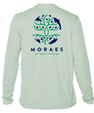 UPF 50+ long sleeve shirt featuring "Eyes To The Horizon" design for sun protection.