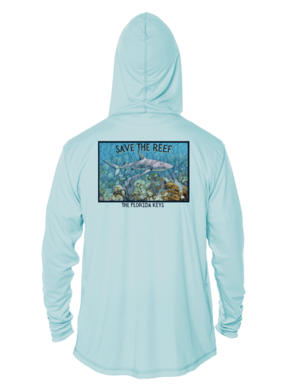 Reef Relief - Shark Mosaic - UPF 50+ Hoodie - Image 5