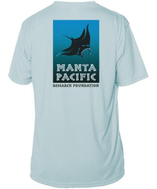 Manta Pacific logo featuring a manta ray on a blue background, promoting ocean research and conserva.